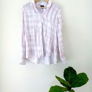 Pink tie-die button up blouse
